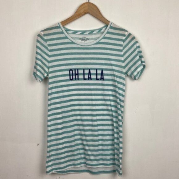 J.Crew Graphic Oh La la & C'est parfait  2 Tee T-shirts bundle - Picture 2 of 15